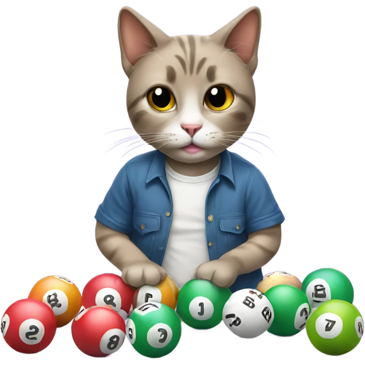 Cat playing bingo in a tshirt  emoji