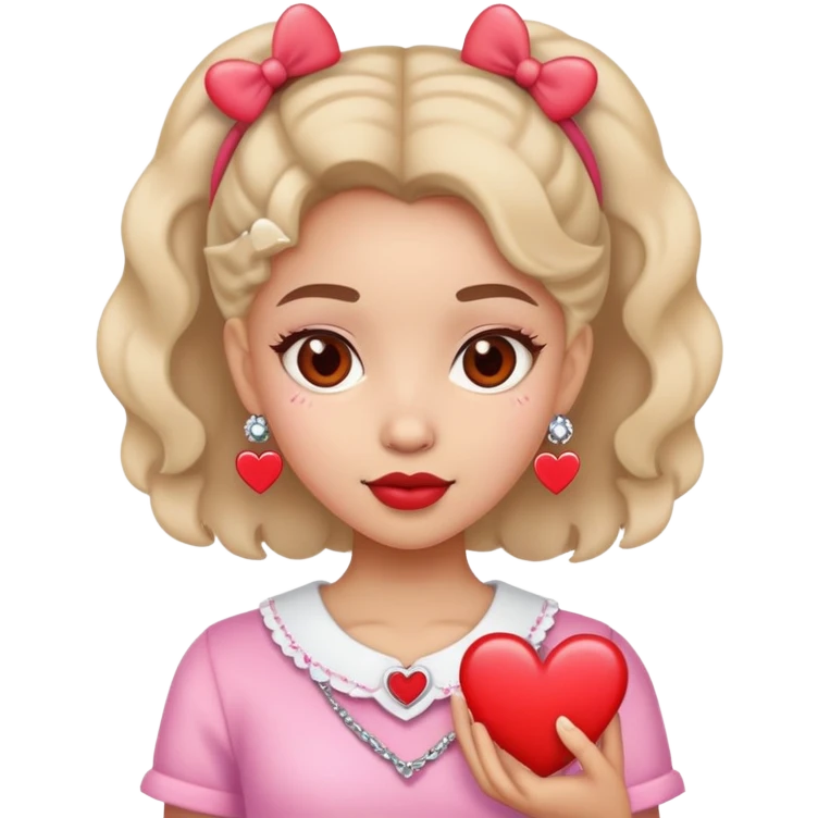 Girly girl with heart accessories emoji