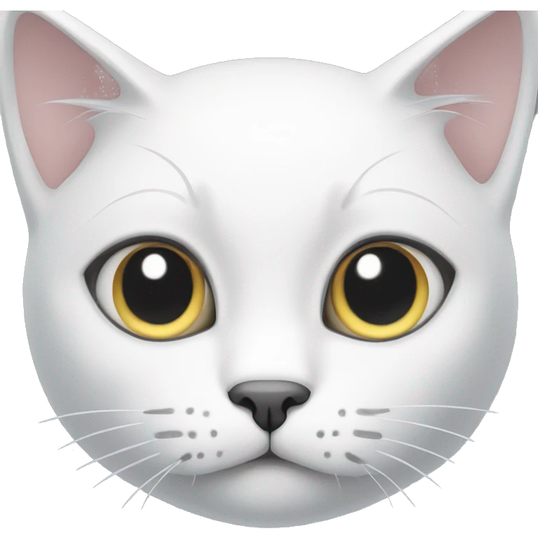White cat with grey Line  emoji