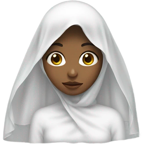 girl in veil on white emoji