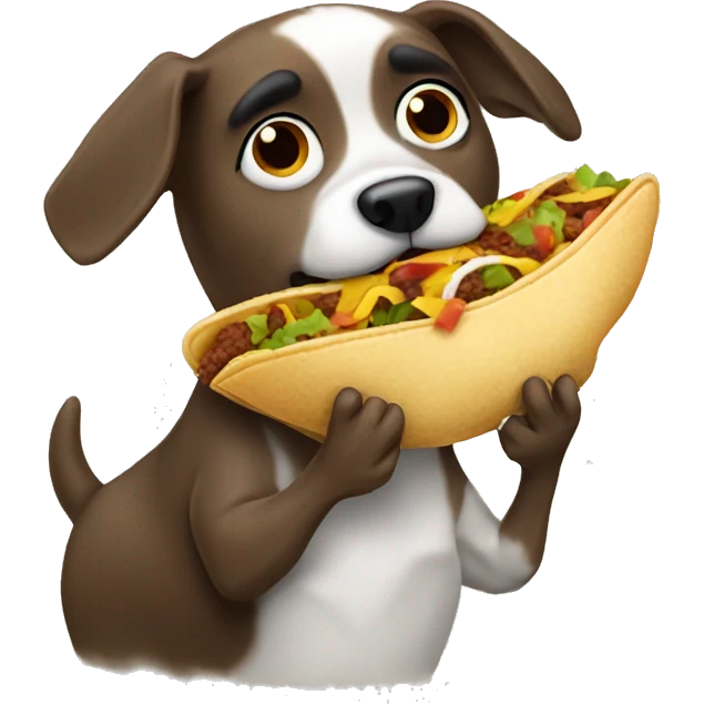Dog eating taco emoji