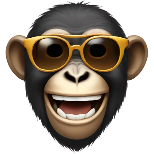 Monkey with sunglasses laughing  emoji