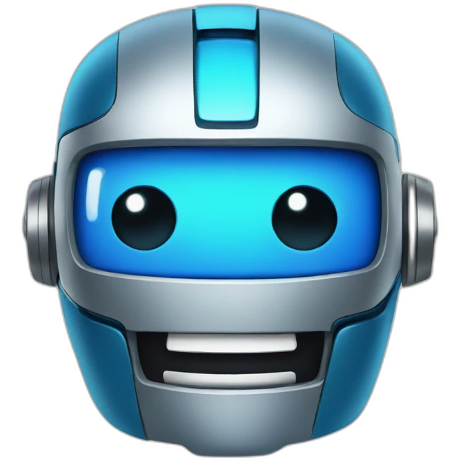 Robot blue smile good emoji
