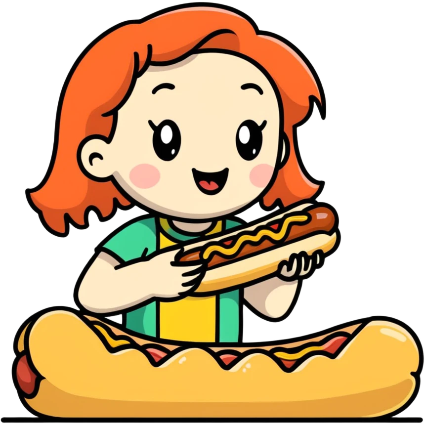 Megan morony eating a hotdog emoji