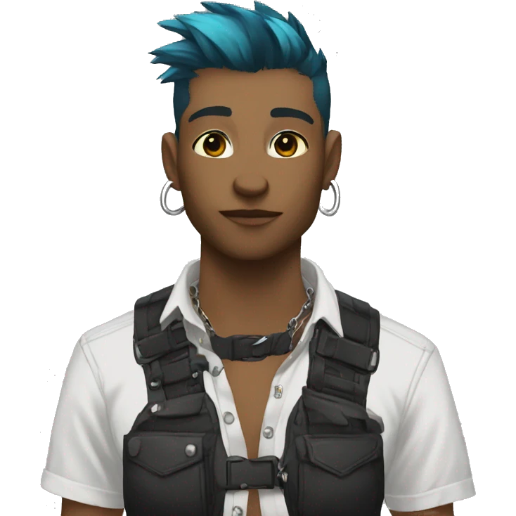 Anthro Punk Fursona Shirt Chest Harness  emoji