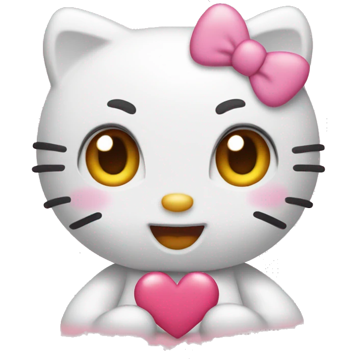 Hello kitty with a heart eyes emoji