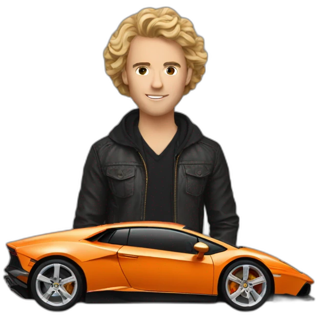 taylor otwell with orange lamborghini emoji
