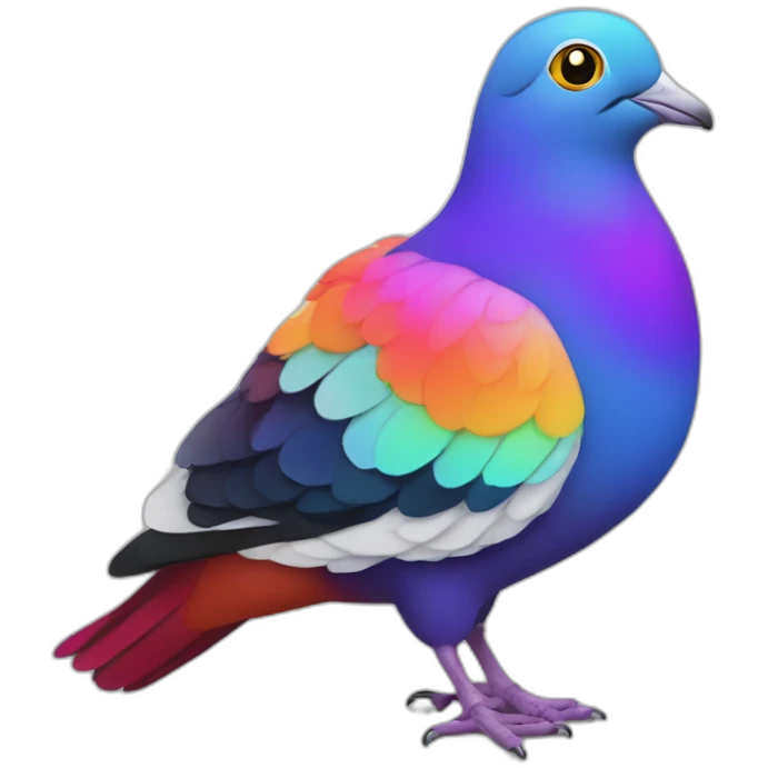 magic bright multicolor pigeon emoji