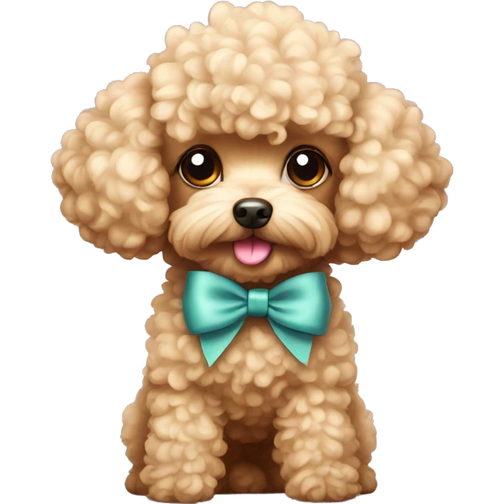 Toy Poodle with a bow emoji