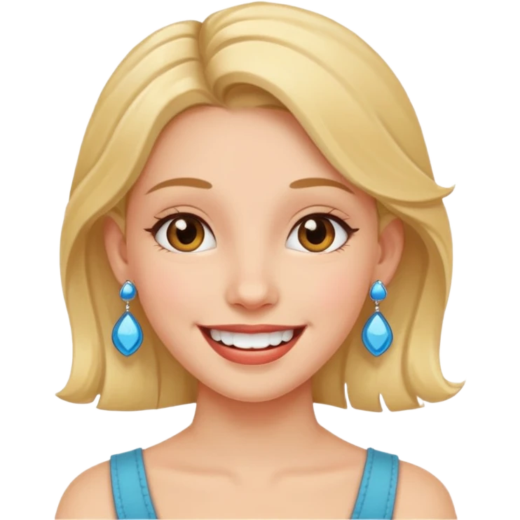 happy girl with earrings portrait emoji