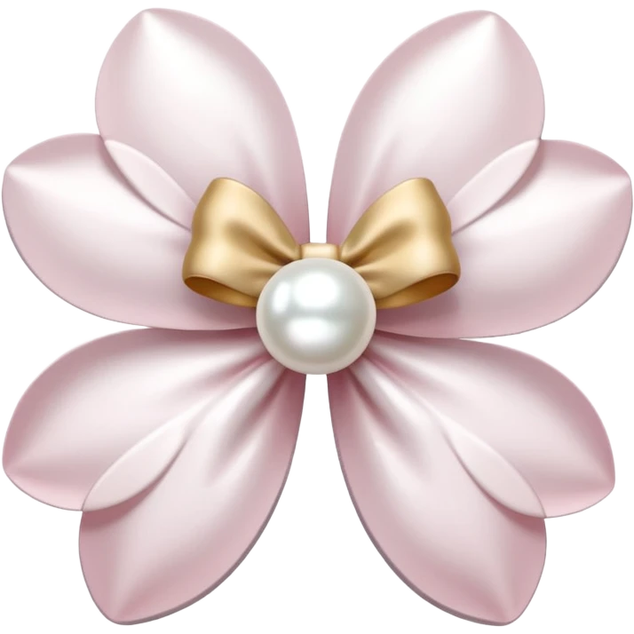 white sakura with a bow and pearl center emoji