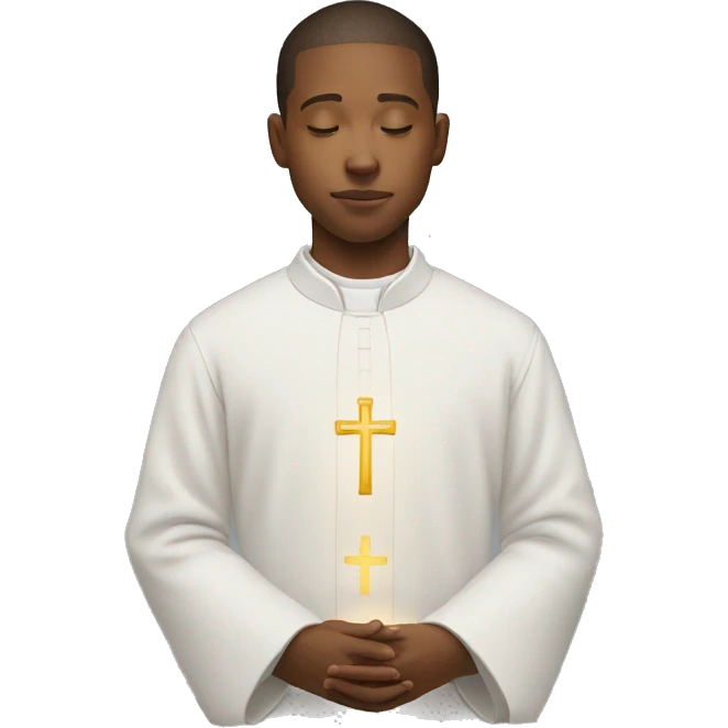 Young Priest in prayer emoji