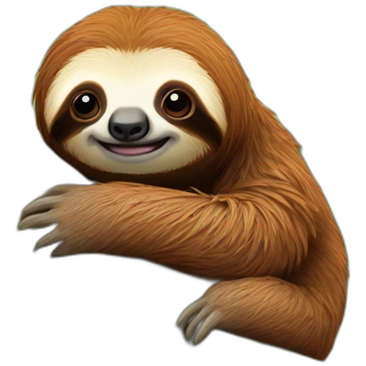 sloth with red hair on a tree emoji