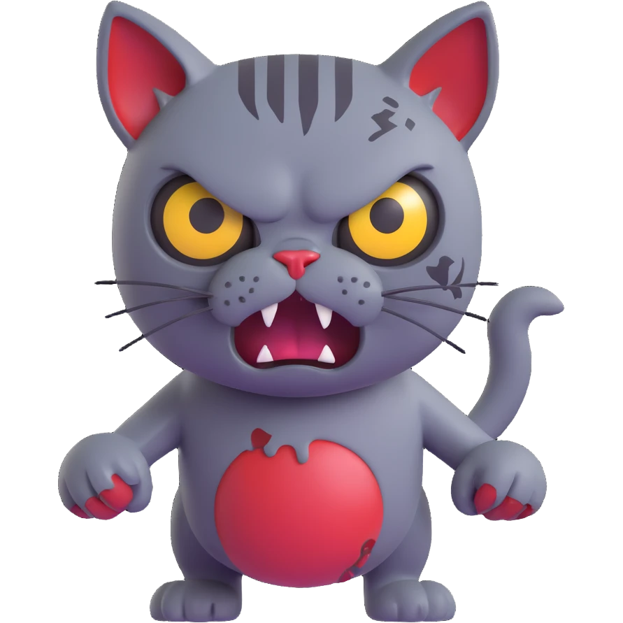 Zombie cat Angry emoji