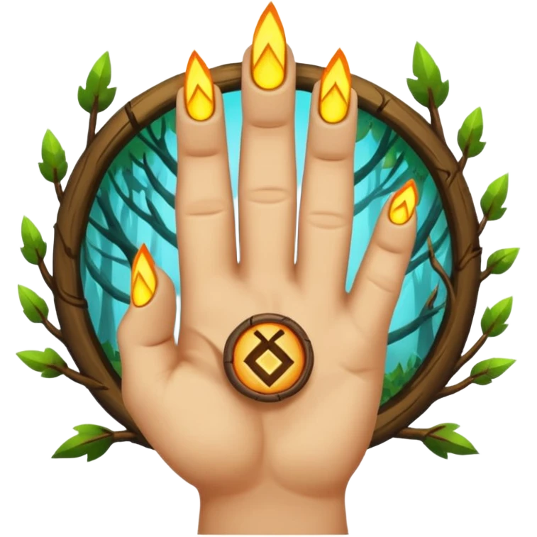 woodland spirit snapping fingers with spark rune emoji