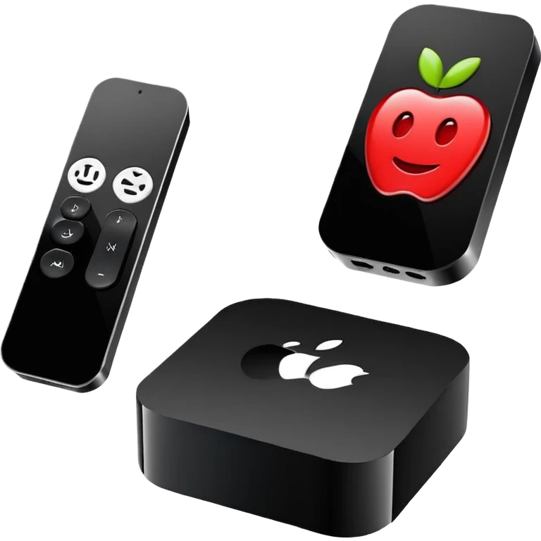 Apple TV case with remote, apple style emoji emoji