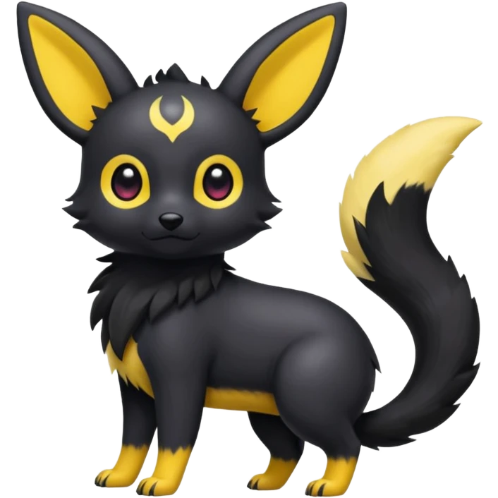 Cool cute edgy kawaii Quilava-Umbreon-animal-creature-hybrid full body emoji