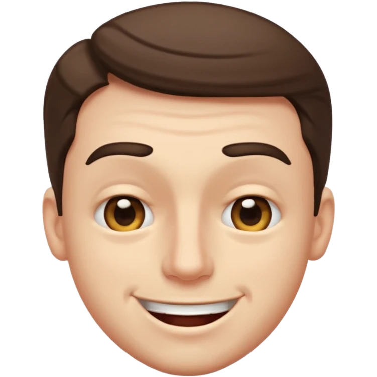 A male squinting his eyes but the mouth is blowing out emoji