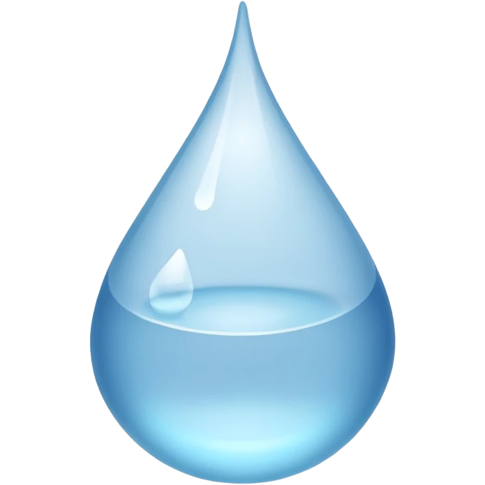 Gota de agua color blanco emoji
