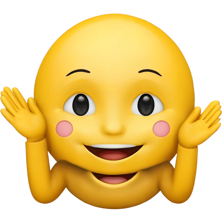 Bright smile, smiley face with hands under face emoji