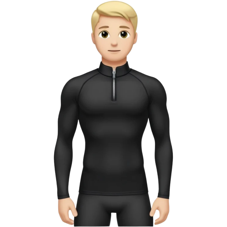 Compression black long sleeve shirt with zippered collar emoji