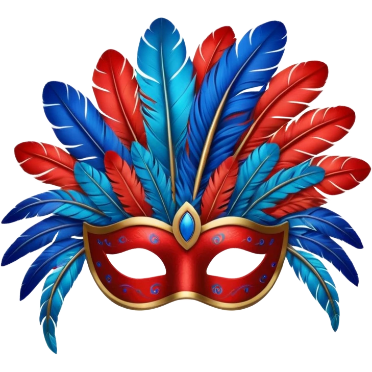 Feather Mask – Mask decorated with colorful feathers. emoji