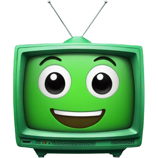 Green tv happy emoji