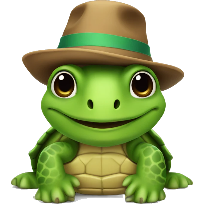 Turtle with a hat emoji