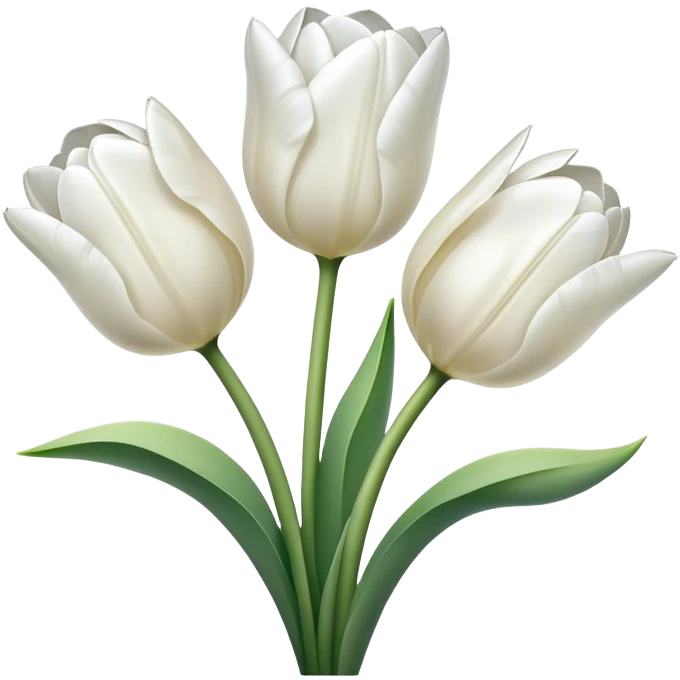 White tulips with transperant background emoji