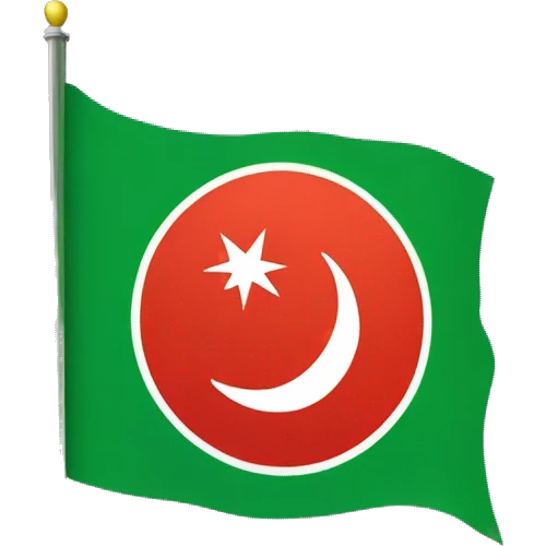Flag with only two clours green and red and a moon and star in the middle of it emoji