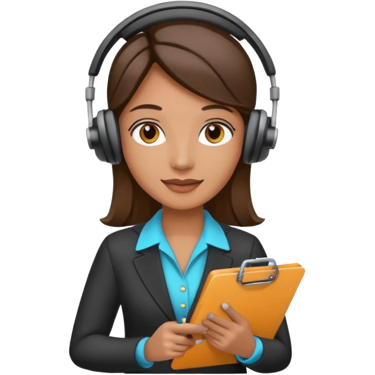 Event Planner Holding A Clipboard And Headset emoji