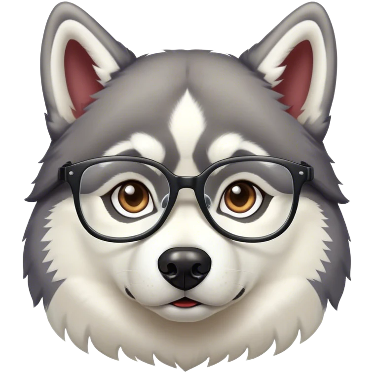 Husky wearing glasses  emoji