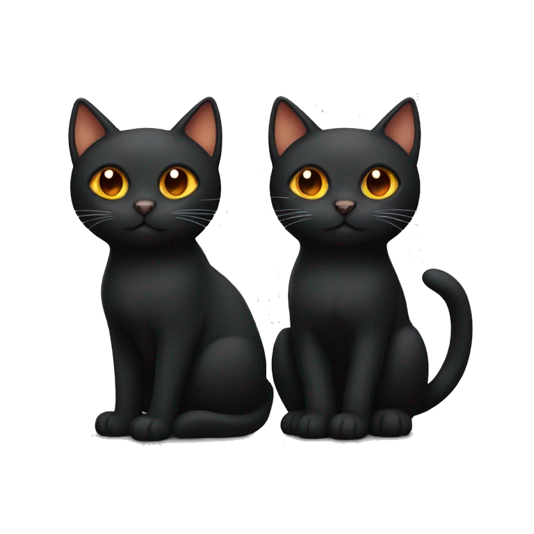Black cat and orange cat emoji