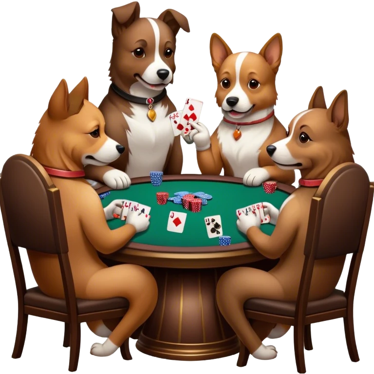 Dogs playing poker emoji