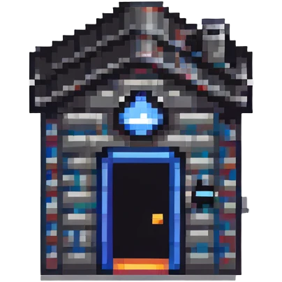 tiny simple police station building icon, modern colors, minimal details, small size emoji
