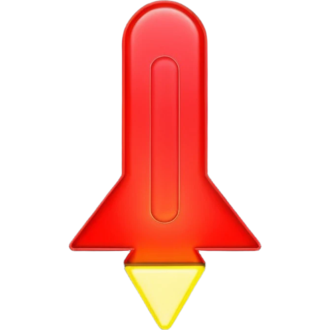 exclamation point ❗️, minimalistic 3d red neon glowing transparent emoji