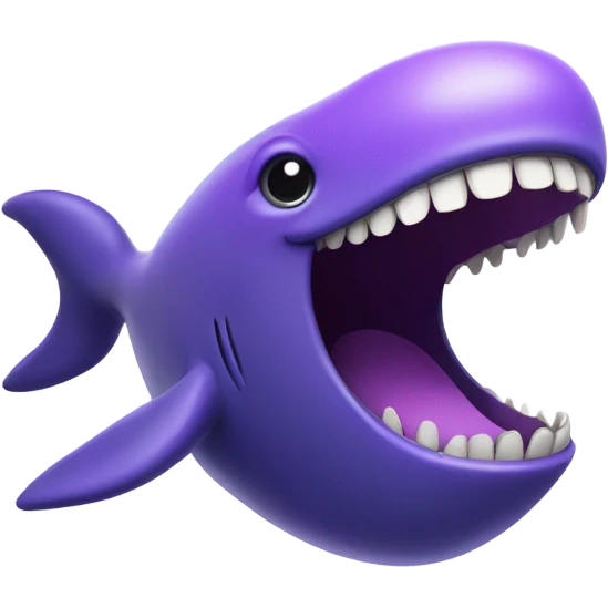 purple whale with open mouth emoji