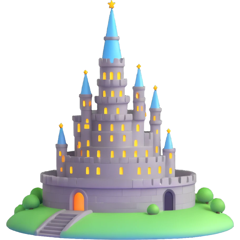 Oxford Babel Tower with glowing silver magic emoji