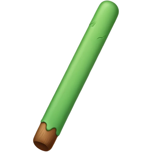 Brown stick with green stuffed inside emoji