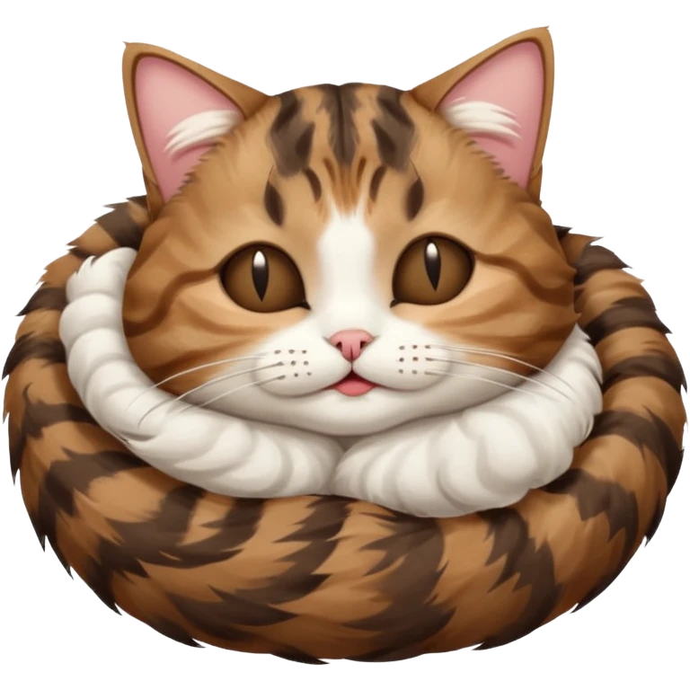 dark brown tabby and white cat in funny positions upside down with eyes closed emoji