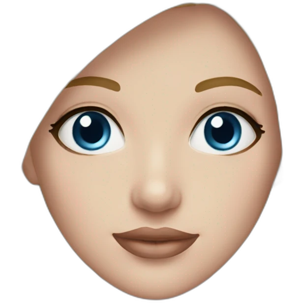 Woman blue eyes medium blond hair soft pink lips emoji