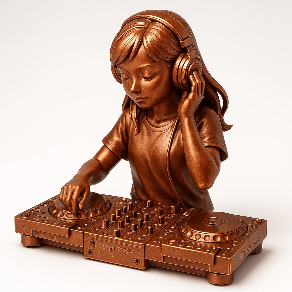 girl playing DJ set emoji
