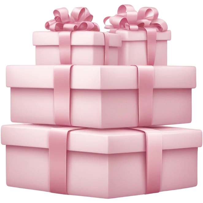 Light pink Christmas gifts under a white Christmas tree  emoji