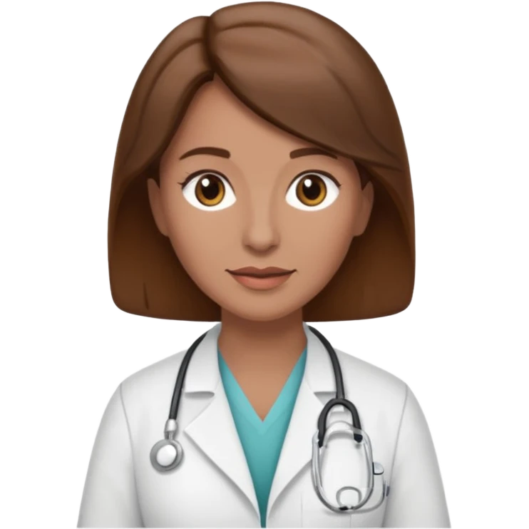 brown hair caucasian female physician older emoji