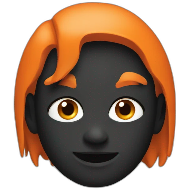 Black snd orange-logo emoji
