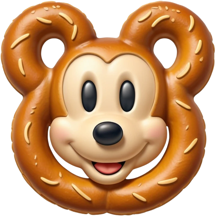 Pretzel in the shape of Mickey Mouse emoji