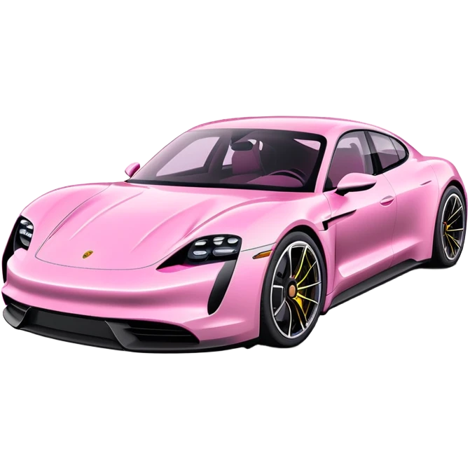 pink porsche taycan electric sports car emoji