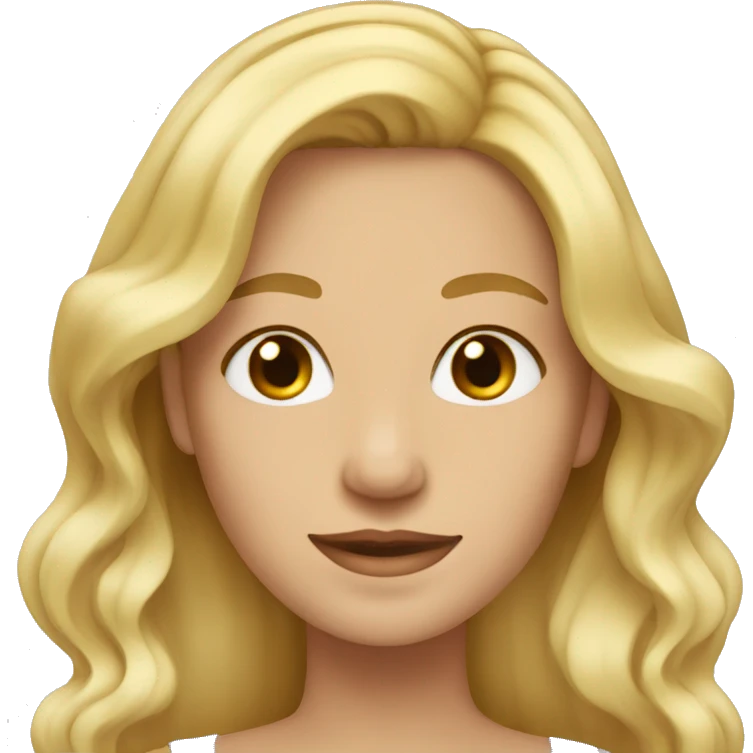 long wave hair blond with brown eyes   emoji