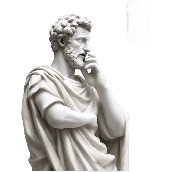 marble marcus aurelius statue talking on the phone emoji