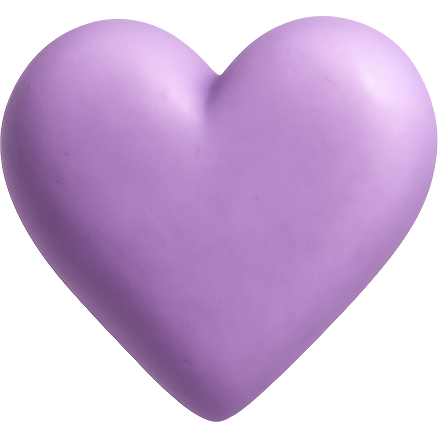 purple heart, dessert look, fondant cake art style, no text emoji